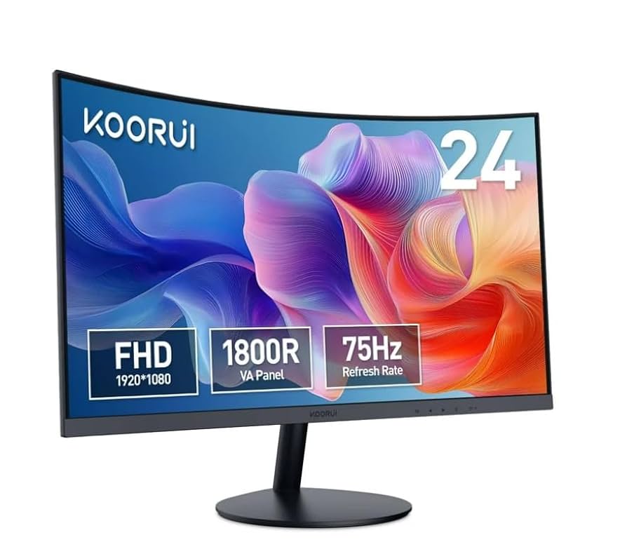 Amazon.com: KOORUI 24 inch Curved Computer Monitor, FHD
